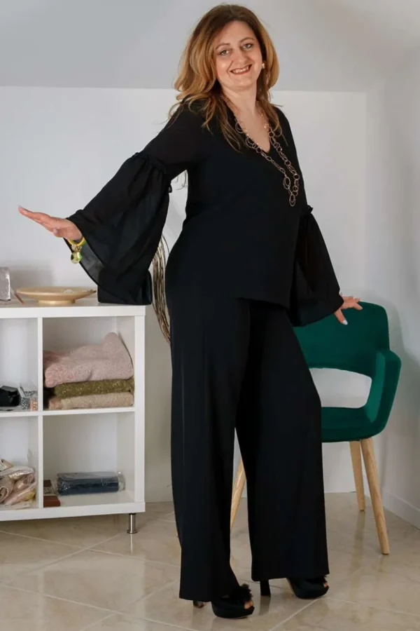 Talissa Mode Blusa scollo a v con manica lunga taglie comode Sale