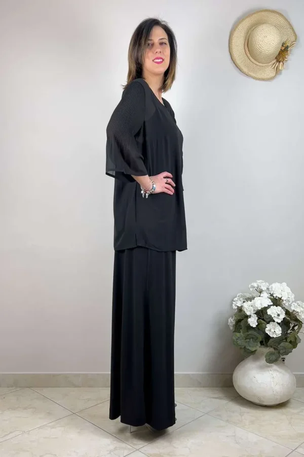 Chalou Blusa trasparente con manica plissettata taglie comode Sale