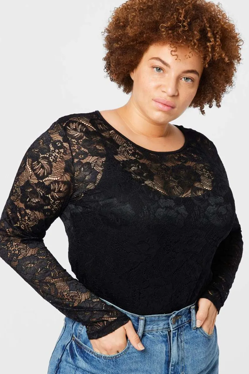 Urban Classics Body in pizzo taglie comode Best