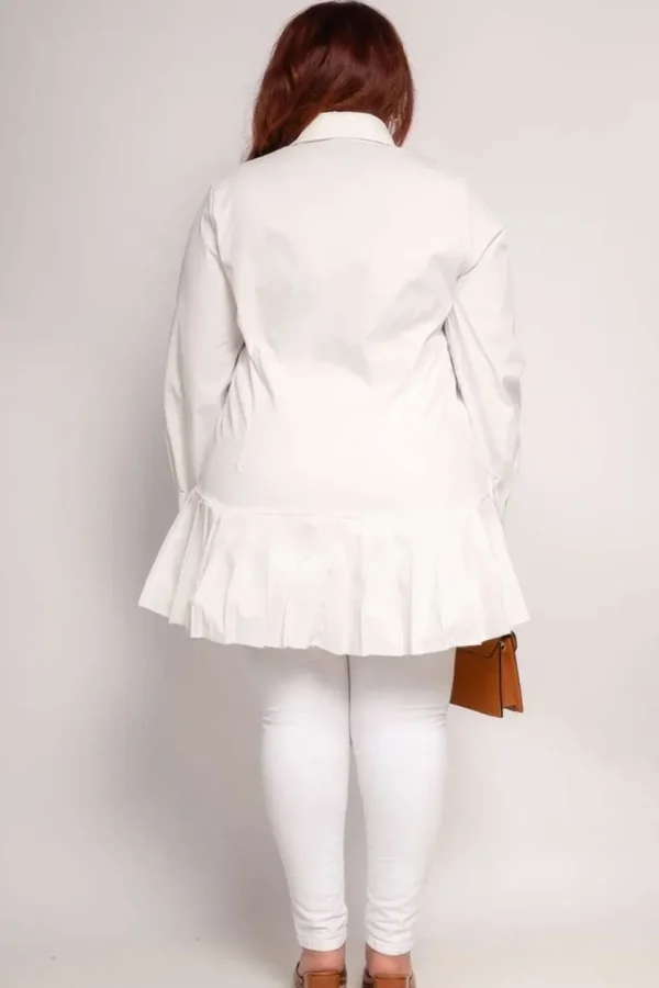 Donna Curvy Camicia con bordo plissettato taglie comode Outlet