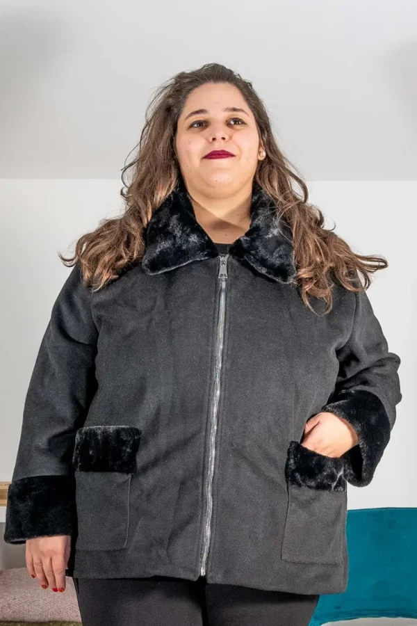 SPG Woman Cappotto con pelliccia taglie comode Sale
