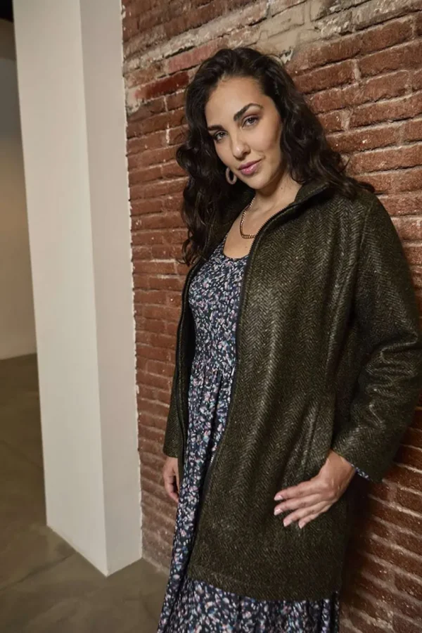 SPG Woman Cappotto in tessuto accoppiato taglie comode Outlet