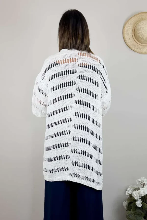 Mat Fashion Cardigan con lavorazione a maglia sottile taglie comode Outlet