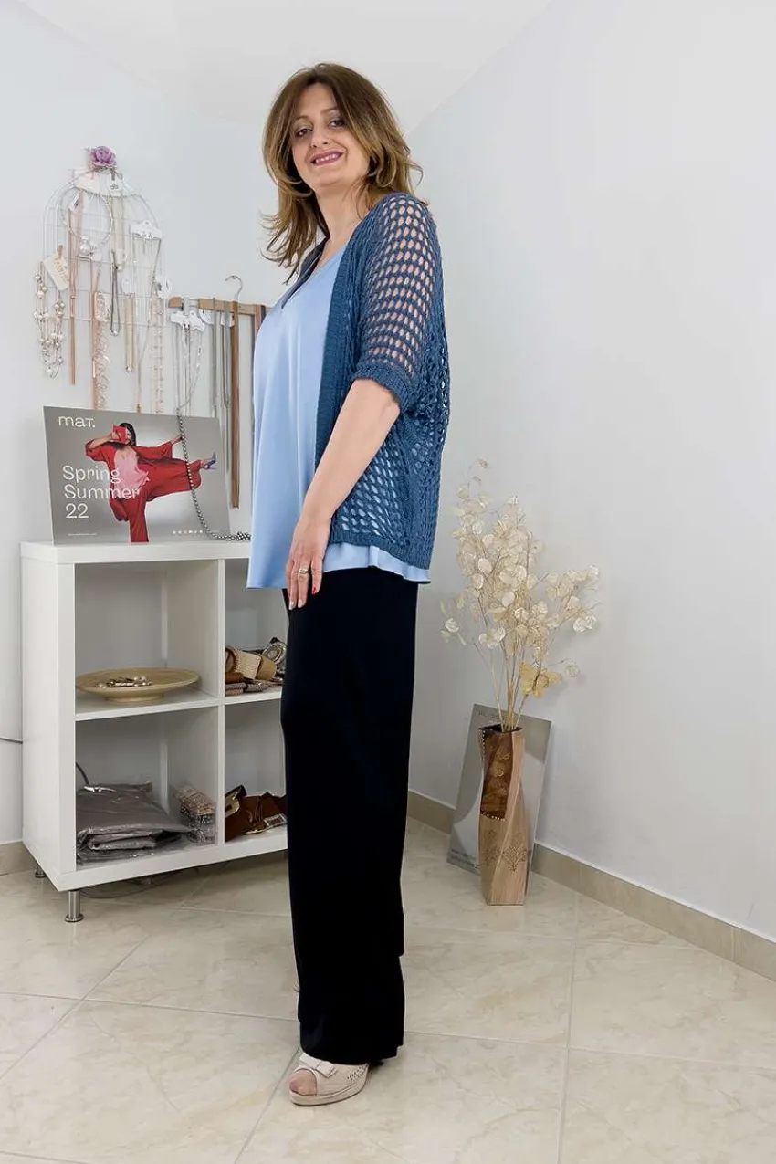 Donna Curvy Cardigan in filo taglie comode Hot