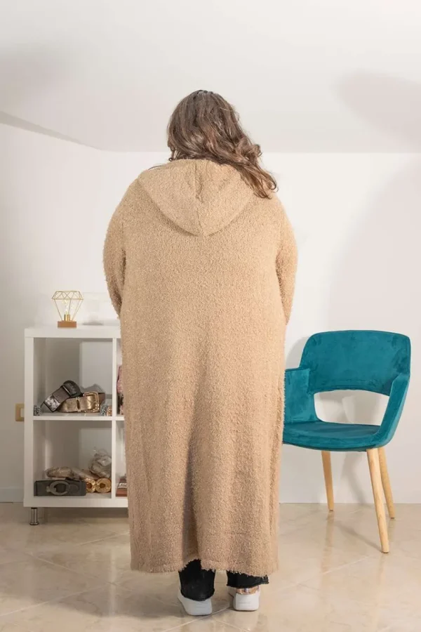 Urban Classics Cardigan in piuma con cappuccio taglie comode Clearance