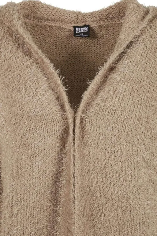 Urban Classics Cardigan in piuma con cappuccio taglie comode Clearance