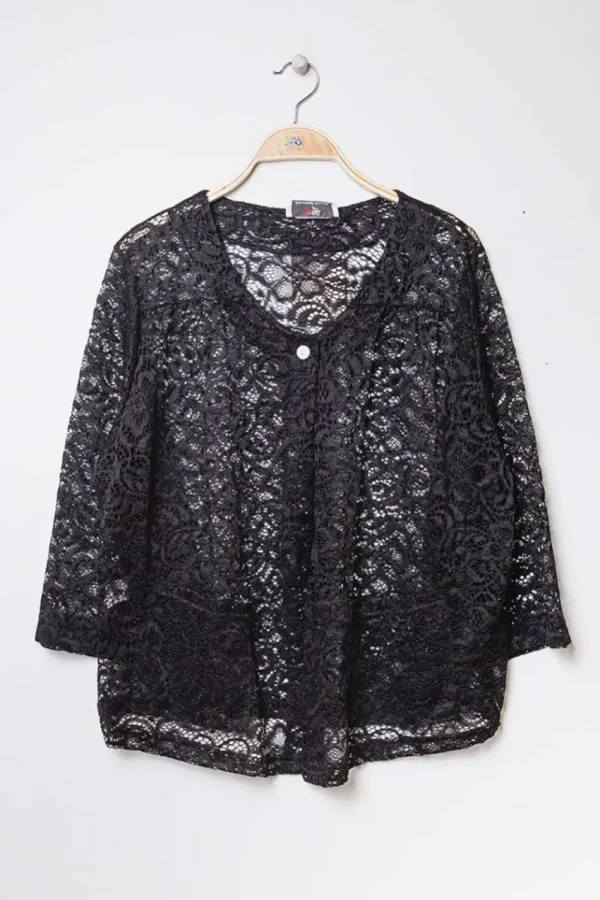 Donna Curvy Cardigan in pizzo taglie comode Hot