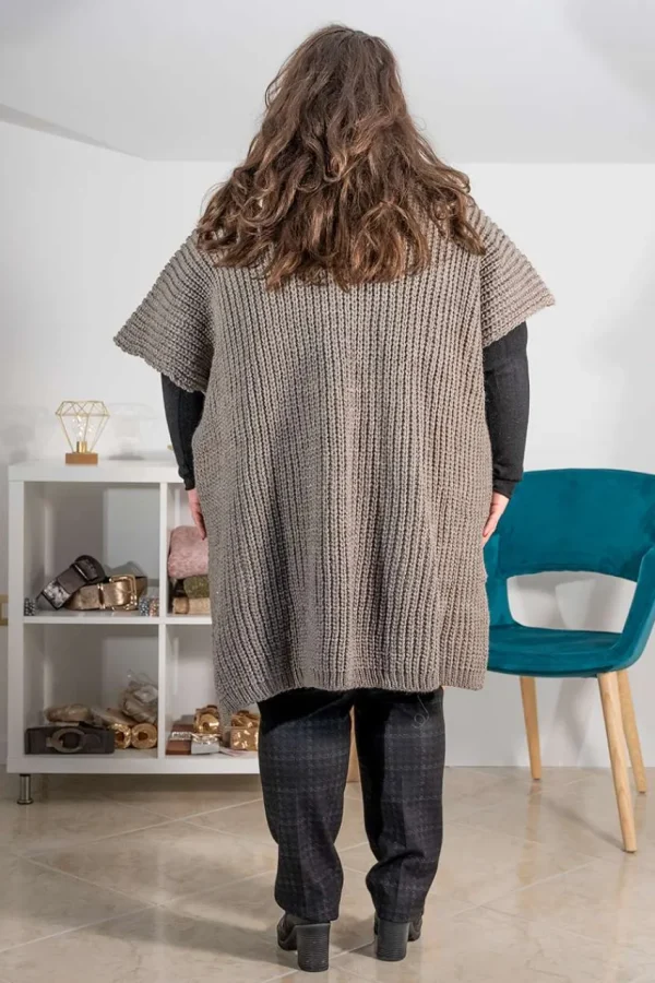 Mat Fashion Cardigan mezza manica con spacchi laterali taglie comode New