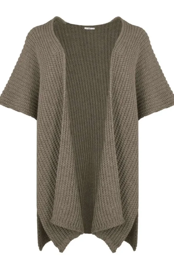 Mat Fashion Cardigan mezza manica con spacchi laterali taglie comode New