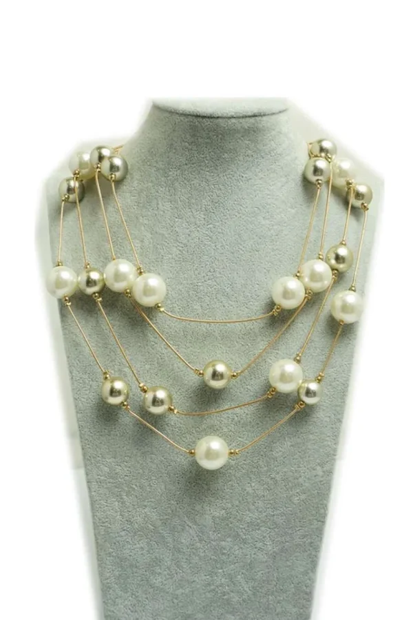 Donna Curvy Collana girocollo con perle Hot