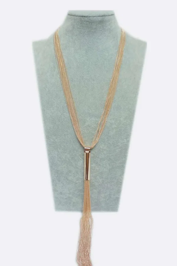 Donna Curvy Collana lunga con frange Clearance