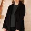 Talissa Mode Giacca scamosciata con cintura taglie comode New
