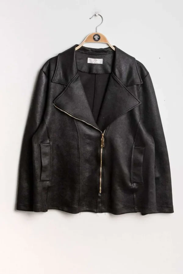 Donna Curvy Giubbotto biker taglie comode Discount