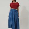 Jiveley Gonna balze effetto jeans in cotone taglie comode Discount