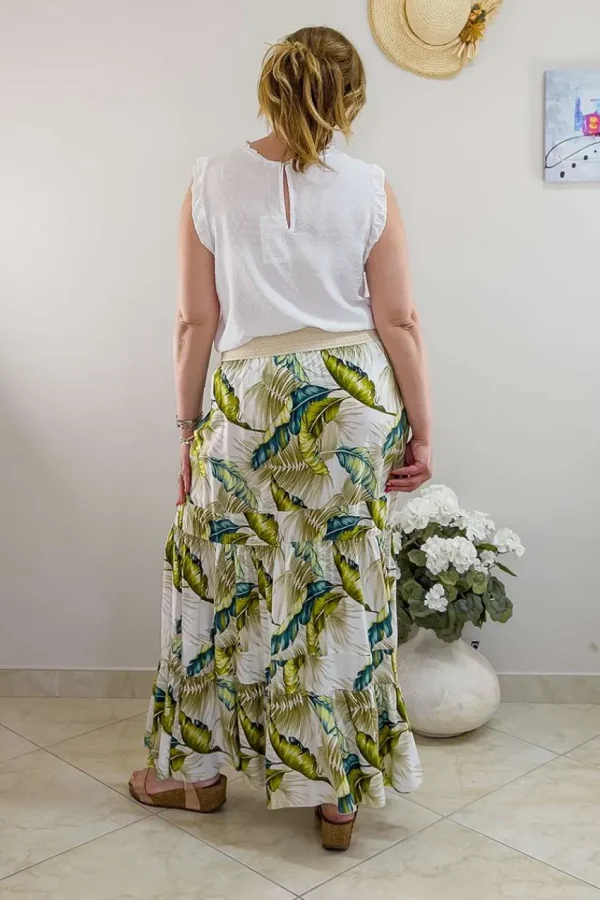 Donna Curvy Gonna con elastico in vita e balze taglie comode Discount