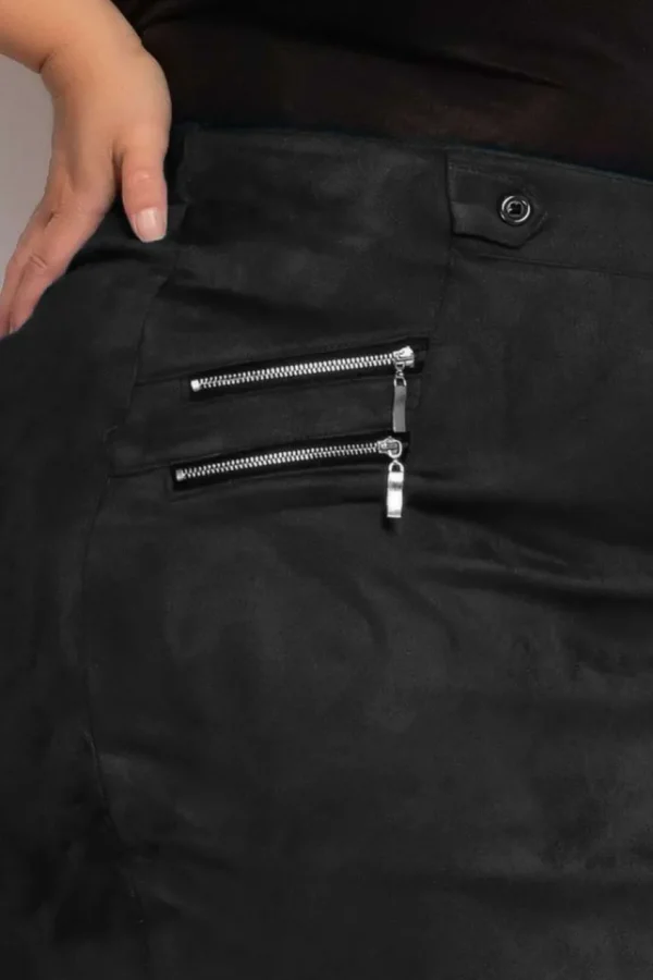 Donna Curvy Gonna effetto pelle scamosciata taglie comode Sale