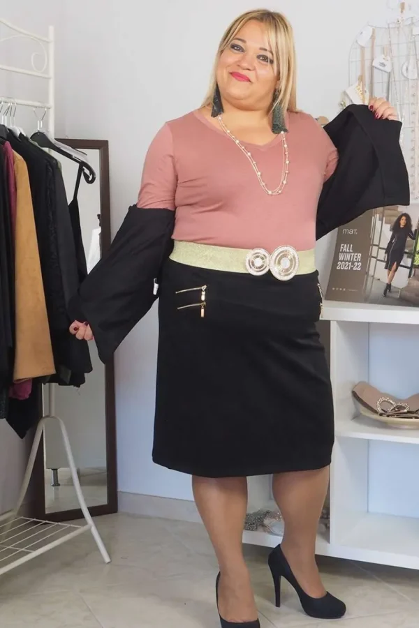 Donna Curvy Gonna effetto pelle scamosciata taglie comode Sale