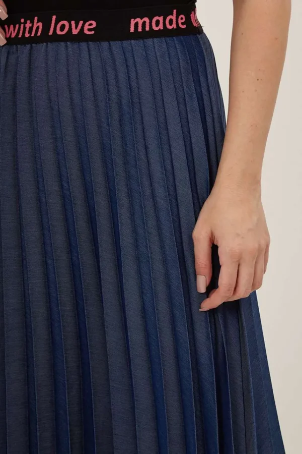 Mat Fashion Gonna plissettata effetto denim chambry taglie comode Clearance
