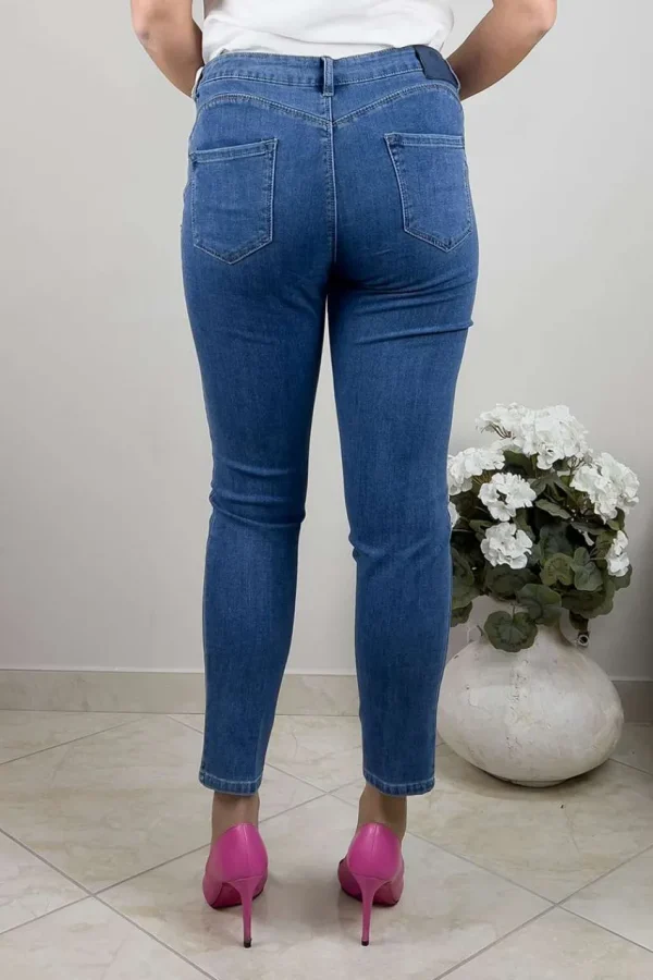 Donna Curvy Jeans lavaggio medio taglie comode Fashion