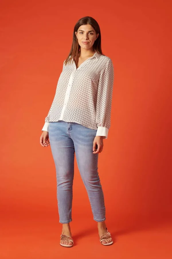 Talissa Mode Jeans slim fit lavaggio chiaro taglie comode Sale