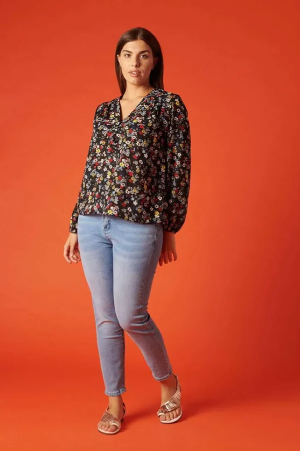 Talissa Mode Jeans slim fit lavaggio chiaro taglie comode Sale