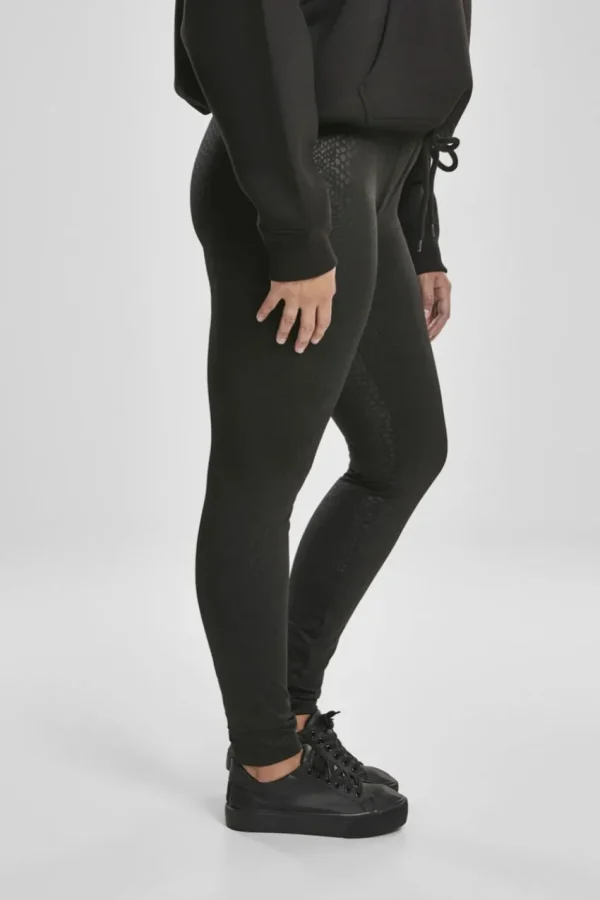 Urban Classics Leggings effetto pitonato nero taglie forti Sale