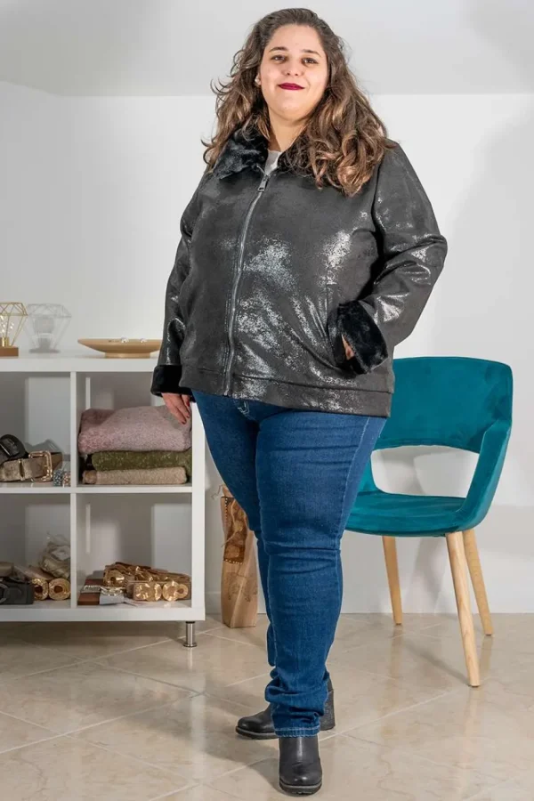 Donna Curvy Leggings in jeans con cuciture a vista taglie comode Fashion