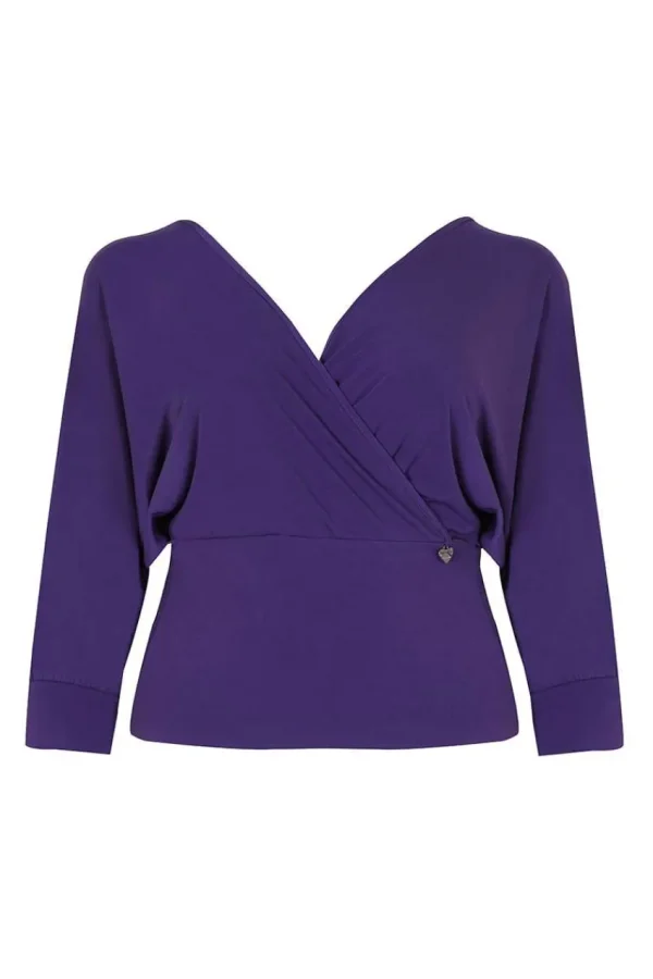 Mat Fashion Maglia ad intreccio con manica a pipistrello taglie comode Best