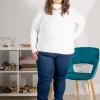 Donna Curvy Maglia con sciarpa taglie comode Outlet