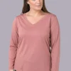 Mat Fashion Maglia con scollo a V taglie comode New