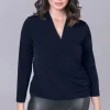 Mat Fashion Maglia fluida ad incrocio taglie comode Discount