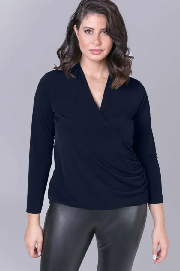 Mat Fashion Maglia fluida ad incrocio taglie comode Discount