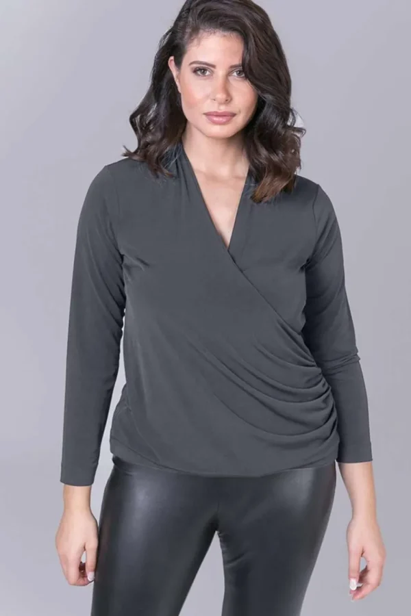 Mat Fashion Maglia fluida ad incrocio taglie comode Clearance