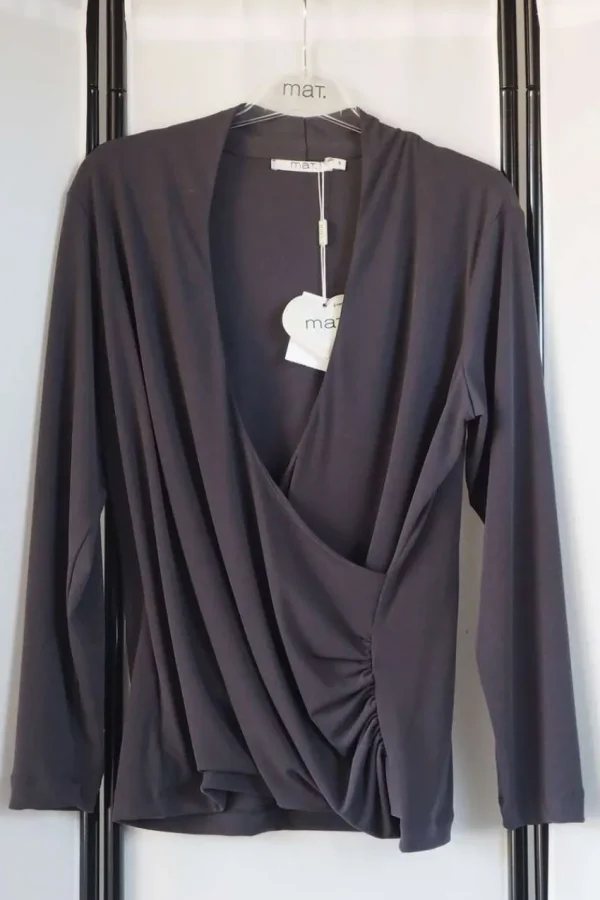 Mat Fashion Maglia fluida ad incrocio taglie comode Clearance