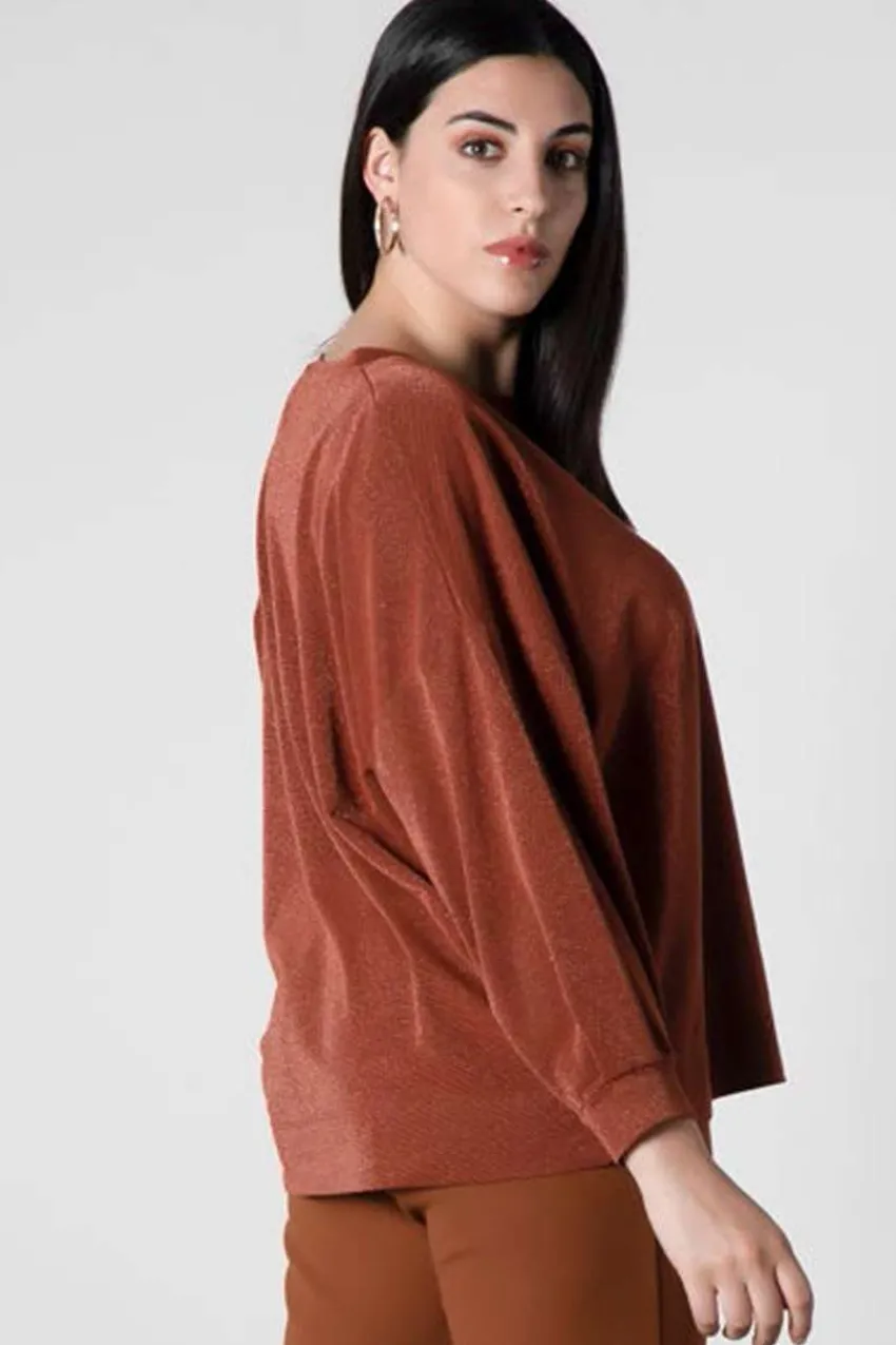 Mealys Maglia in lurex over taglie comode Hot