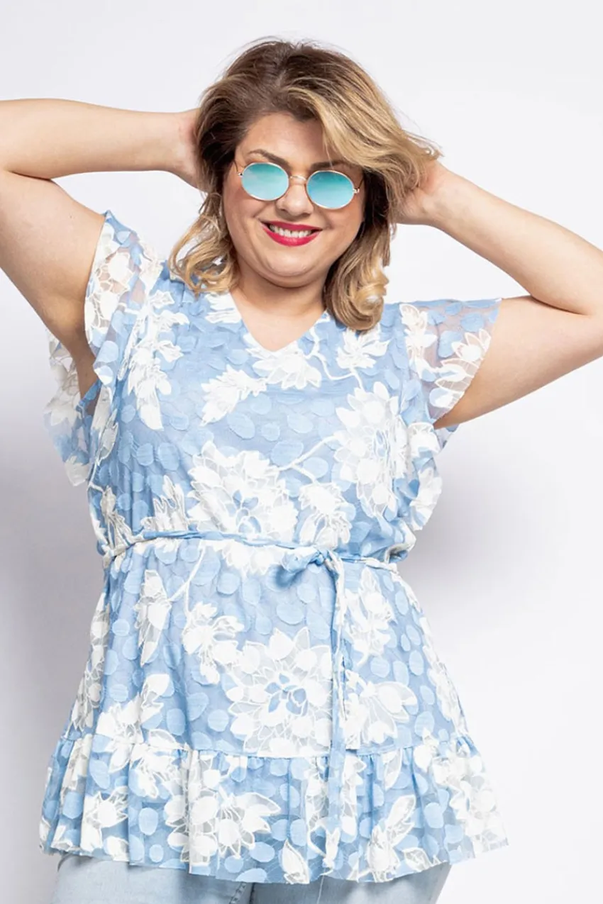 Donna Curvy Maglia in pizzo taglie forti Clearance