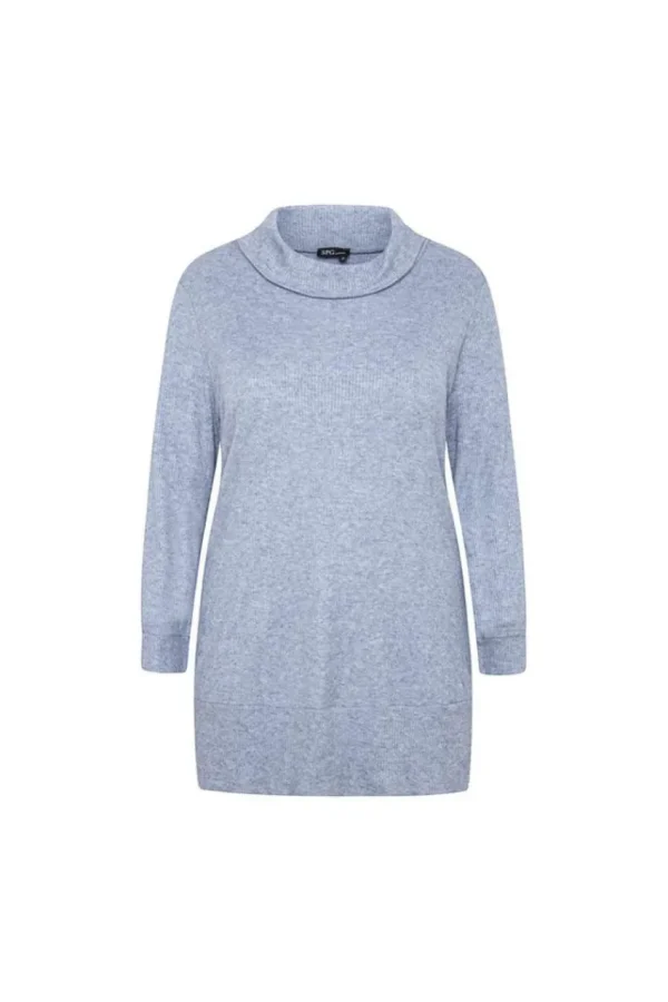 SPG Woman Maglia lunga con collo taglie comode Hot