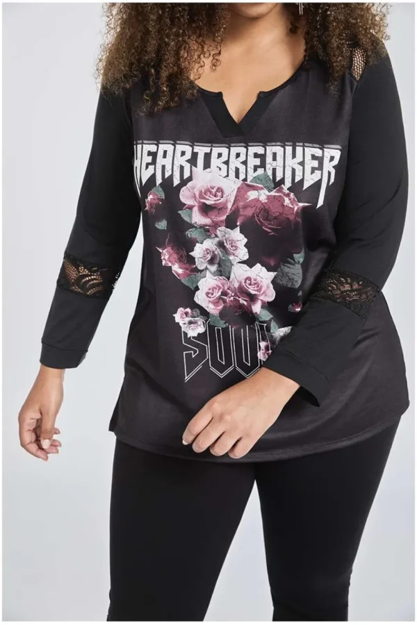 SPG Woman Maglia stampa rock taglie comode Online
