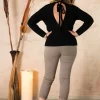 Griffai Maglione con treccia con scollo a goccia dietro taglie comode Outlet