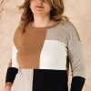 Griffai Maglione multicolor con spacchetti taglie comode Hot