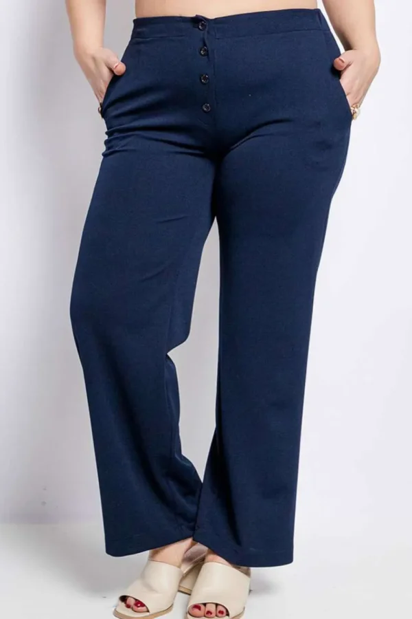 Donna Curvy Pantalone classico a palazzo taglie forti Fashion