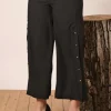 Jiveley Pantalone con bottoni e spacco taglie comode New