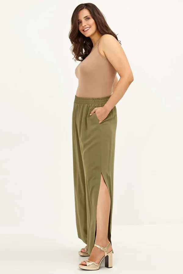Mat Fashion Pantalone con spacchi laterali taglie comode Hot