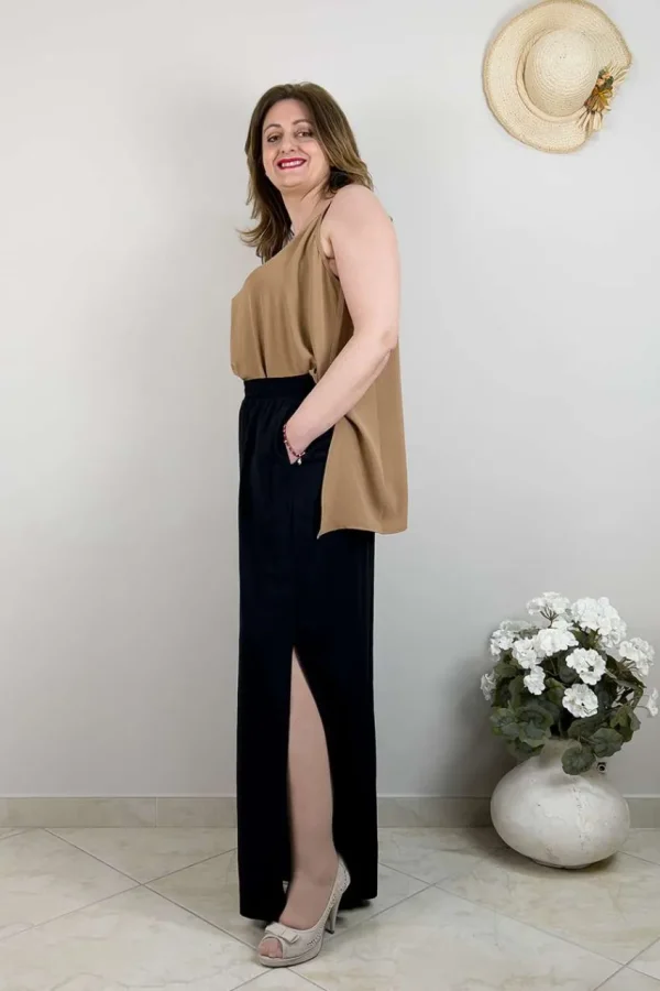 Mat Fashion Pantalone con spacchi laterali taglie comode Fashion