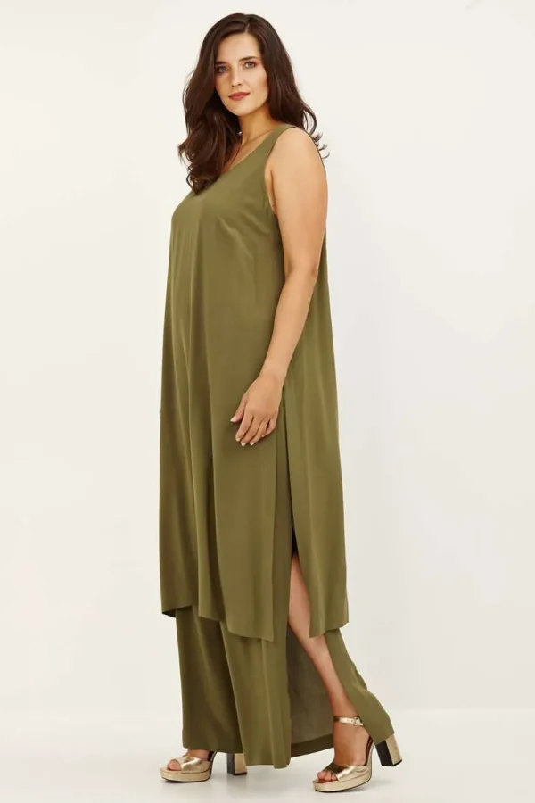 Mat Fashion Pantalone con spacchi laterali taglie comode Hot
