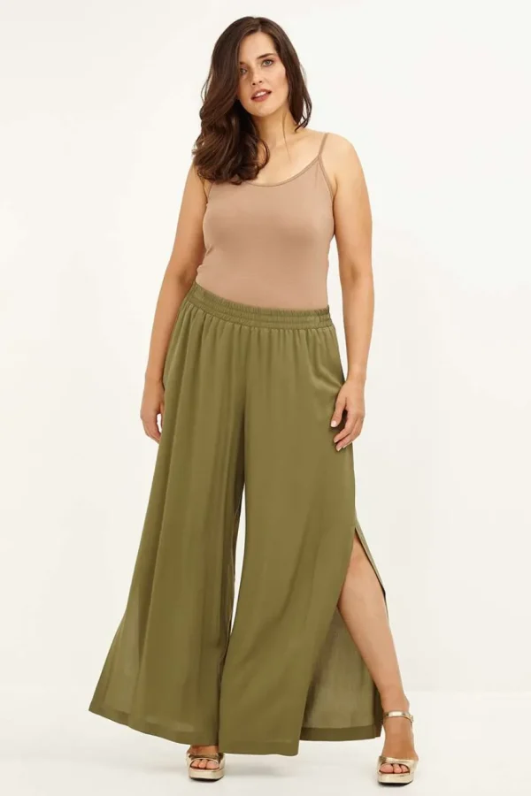 Mat Fashion Pantalone con spacchi laterali taglie comode Hot