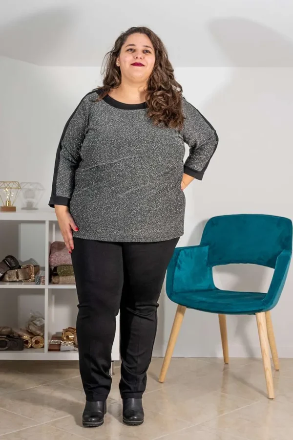 Donna Curvy Pantalone con strass taglie comode Best