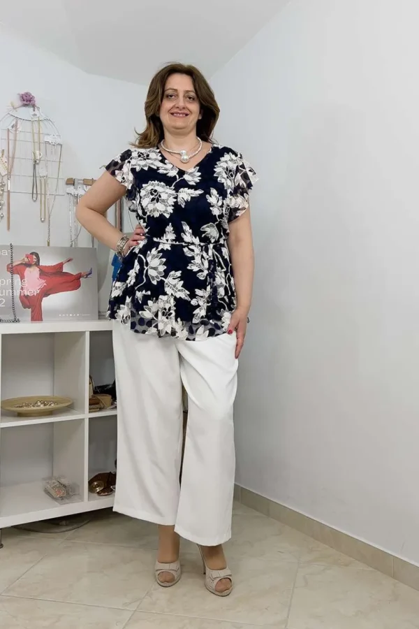 Donna Curvy Pantalone cropped a palazzo taglie forti Discount