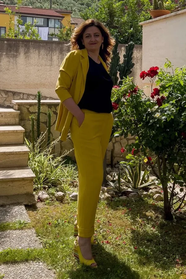 Jiveley Pantalone cropped con risvolto taglie comode Hot