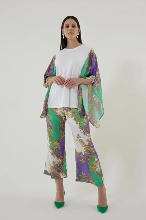 Jiveley Pantalone cropped fantasia versace taglie comode Sale